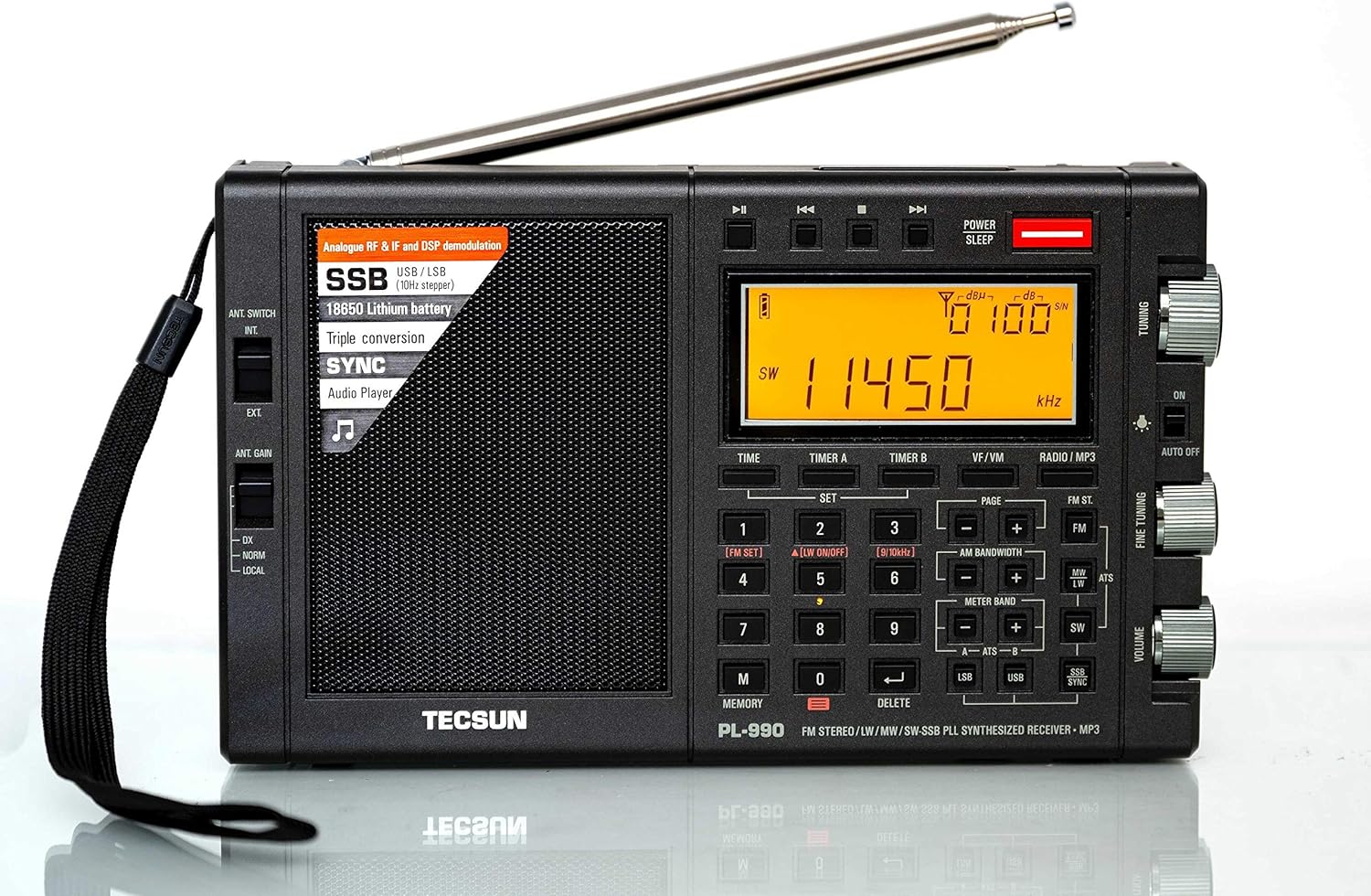 Tecsun PL990 Digital Worldband Radio with MP3 Player Features