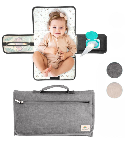 WuBees Portable Changing Pad - Waterproof & Travel-Friendly Baby Essential