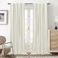 DriftAway Farmhouse Linen Blend Blackout Curtains for Home Decor