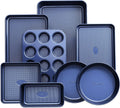 Baking Pans Set 8-Piece Bakeware Set - Ceramic Nonstick Blue