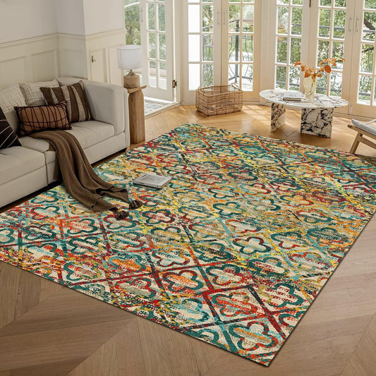 Washable Area Rugs 8ft x 10ft Non-Slip Stain Resistant for Home