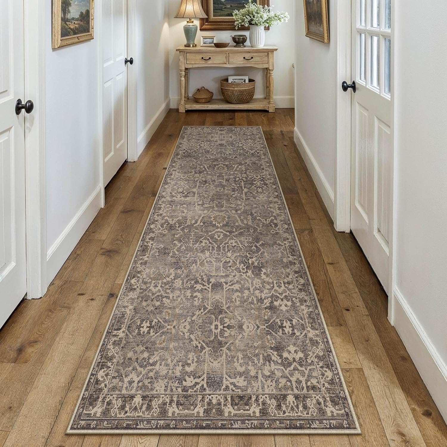 2x8 Runner Rug Hallway Vintage Floral Soft Non Slip Carpet