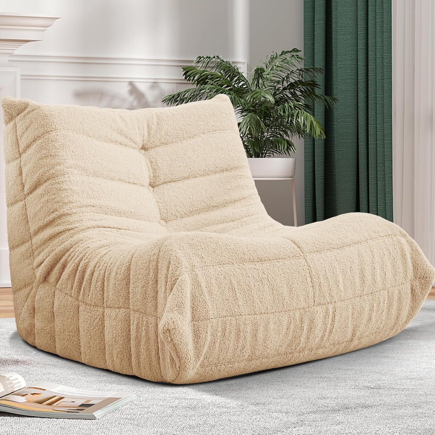 Cansunna Bean Bag Chair Big Sofa for Adults with Memory Foam