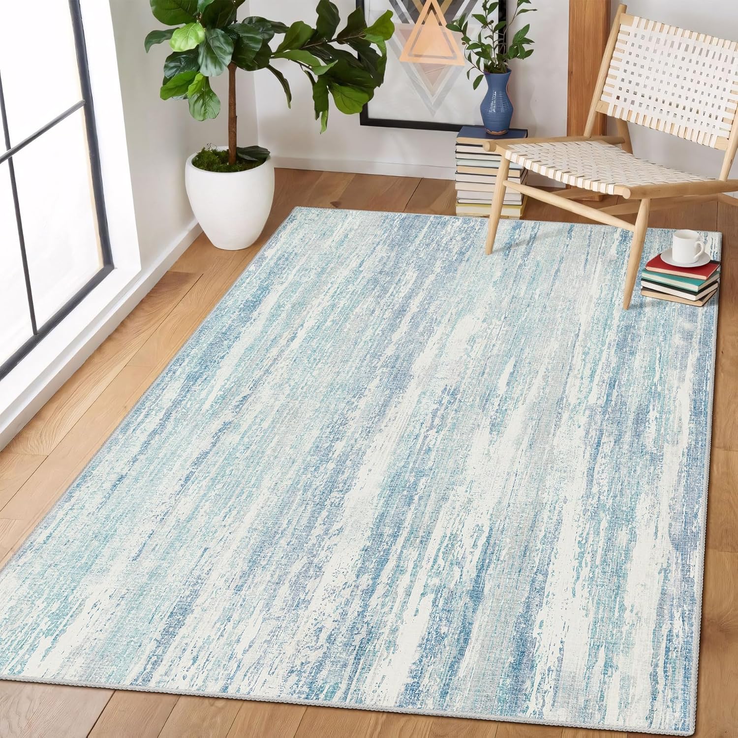 MUJOO 3x5 Washable Rug for Entryway and Living Room Decor