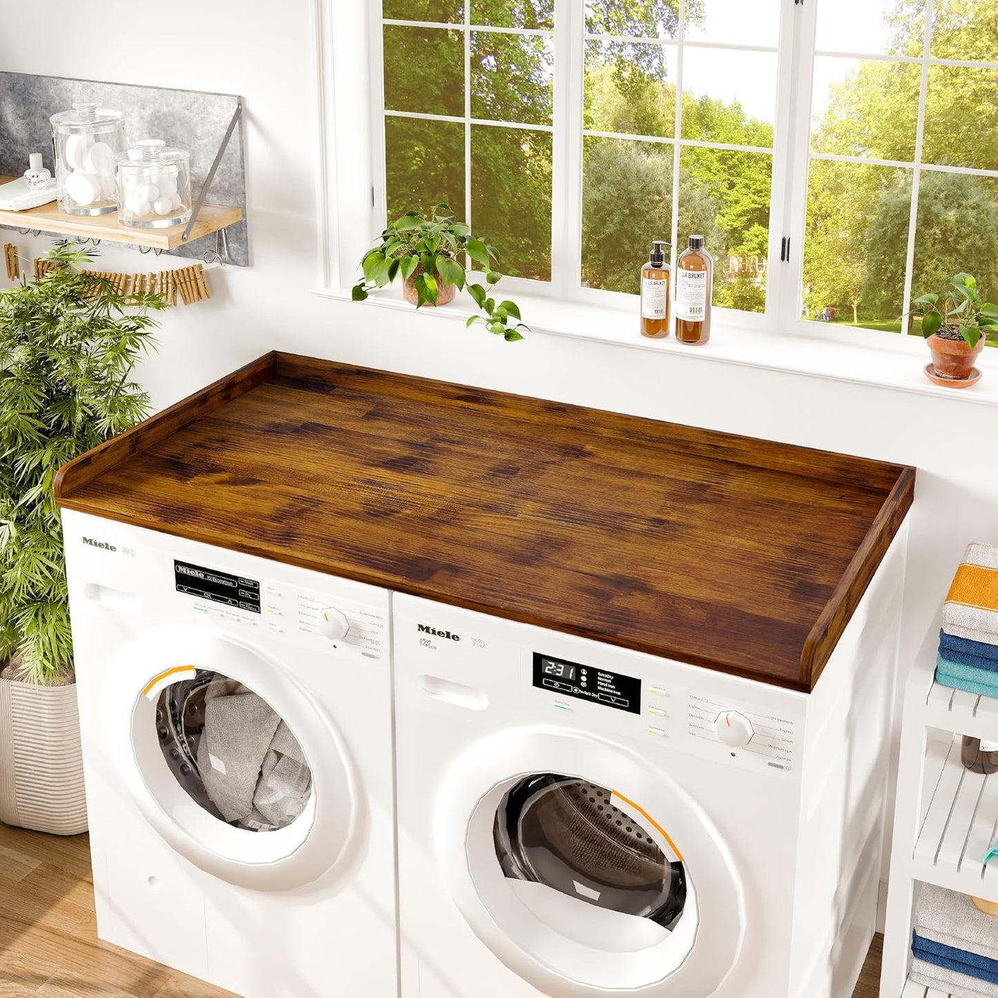 Avana Walnut Wood Countertop Organizer - 54 Width x 27.5 D