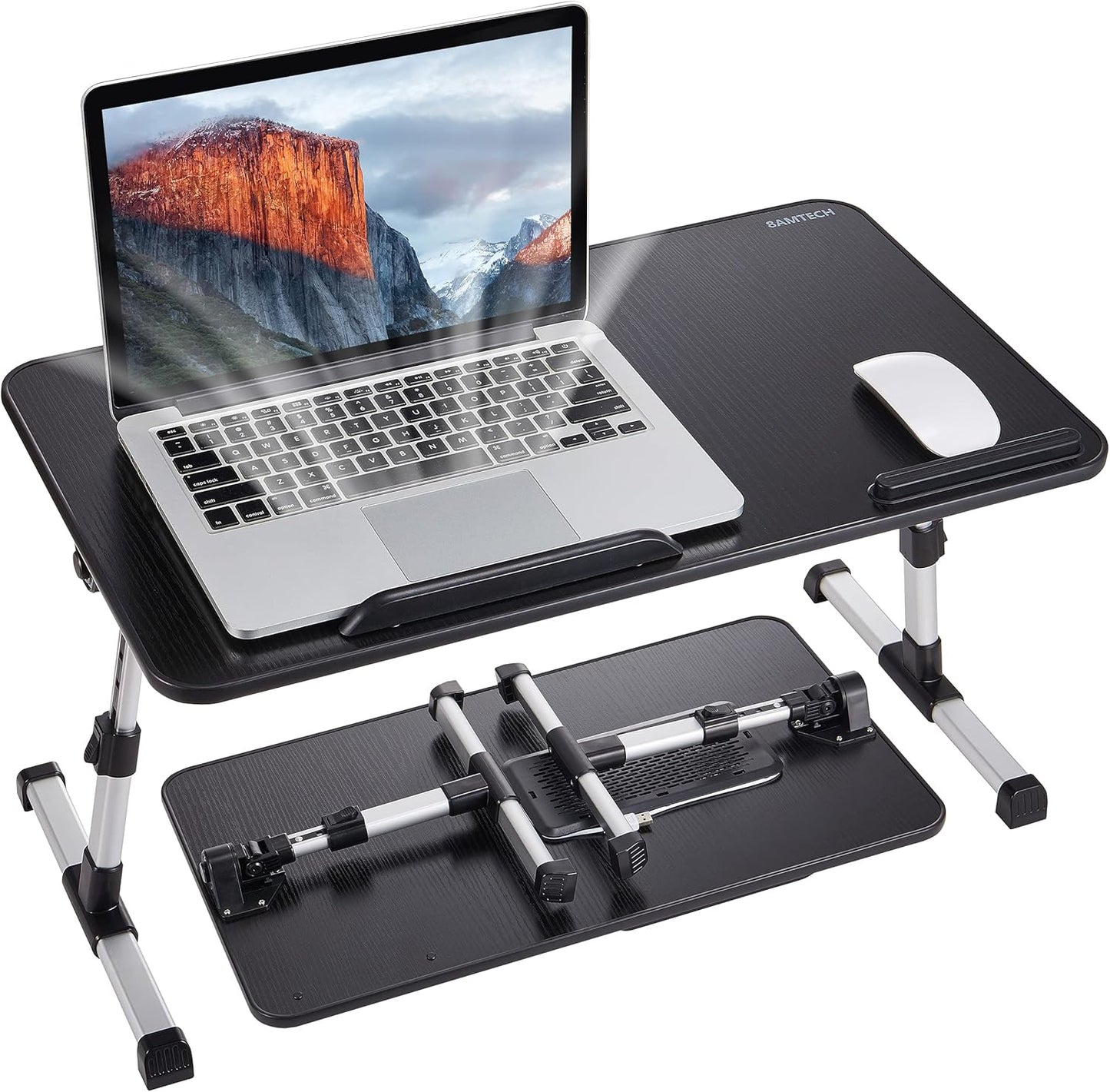 8AMTECH Adjustable Lap Desk with Cooling Fan - Work and Relax Anywhere!
