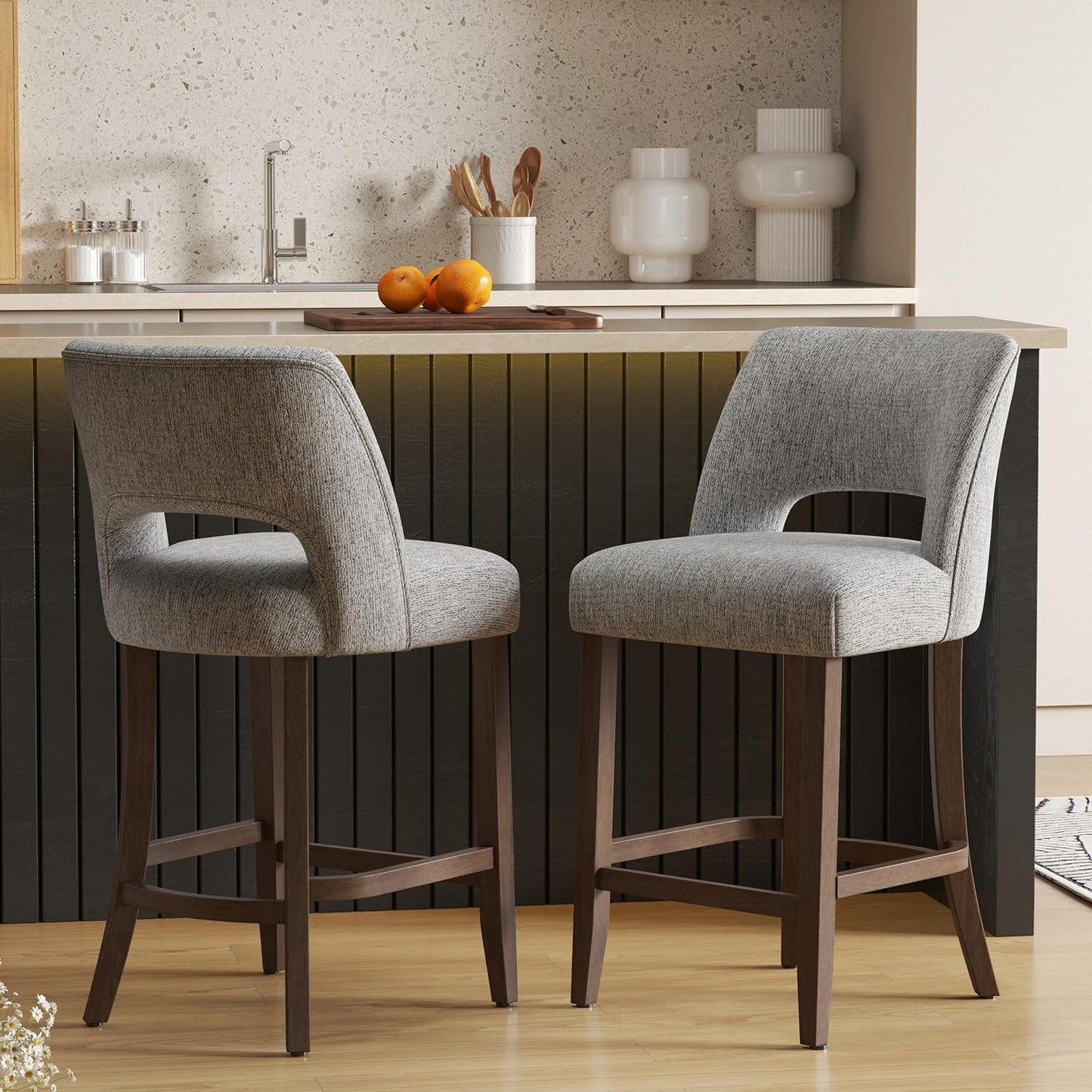 VKNOW Bar Stools Set of 2 for Kitchen Island Dining Room