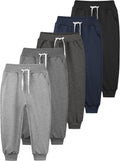 Resinta Toddler Boys Sweatpants 5 Pack - Comfortable Cotton Joggers 5%