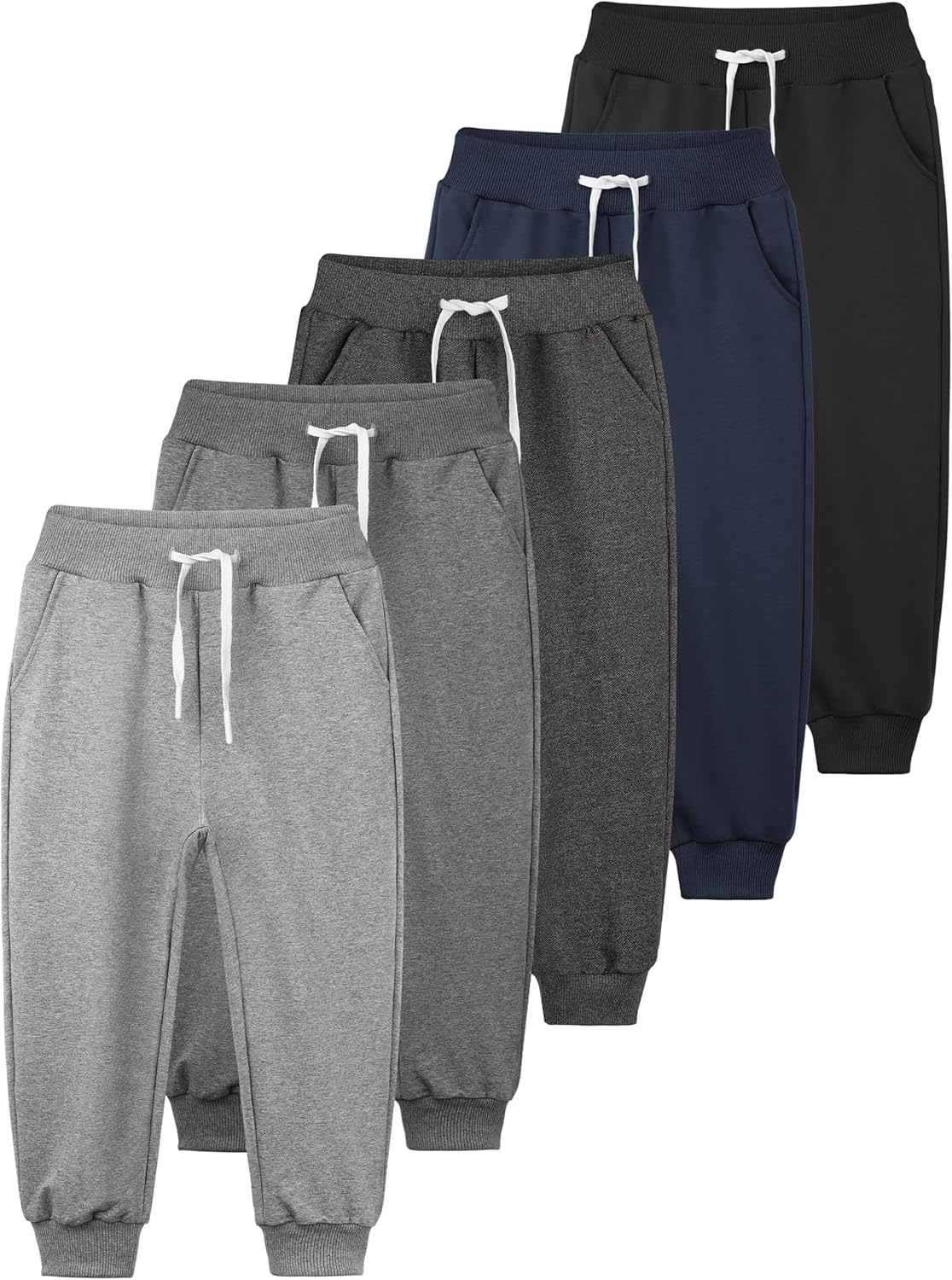 Resinta Toddler Boys Sweatpants 5 Pack Athletic Jogger Pants