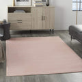 Nourison Home Essentials Solid Contemporary Pink 6 ft x 9 ft - Low
