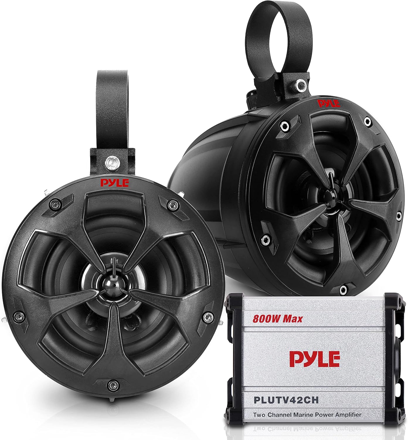 800W Pyle Marine Speakers w/ Amplifier - Waterproof Stereo System for Off-Road Adventures!
