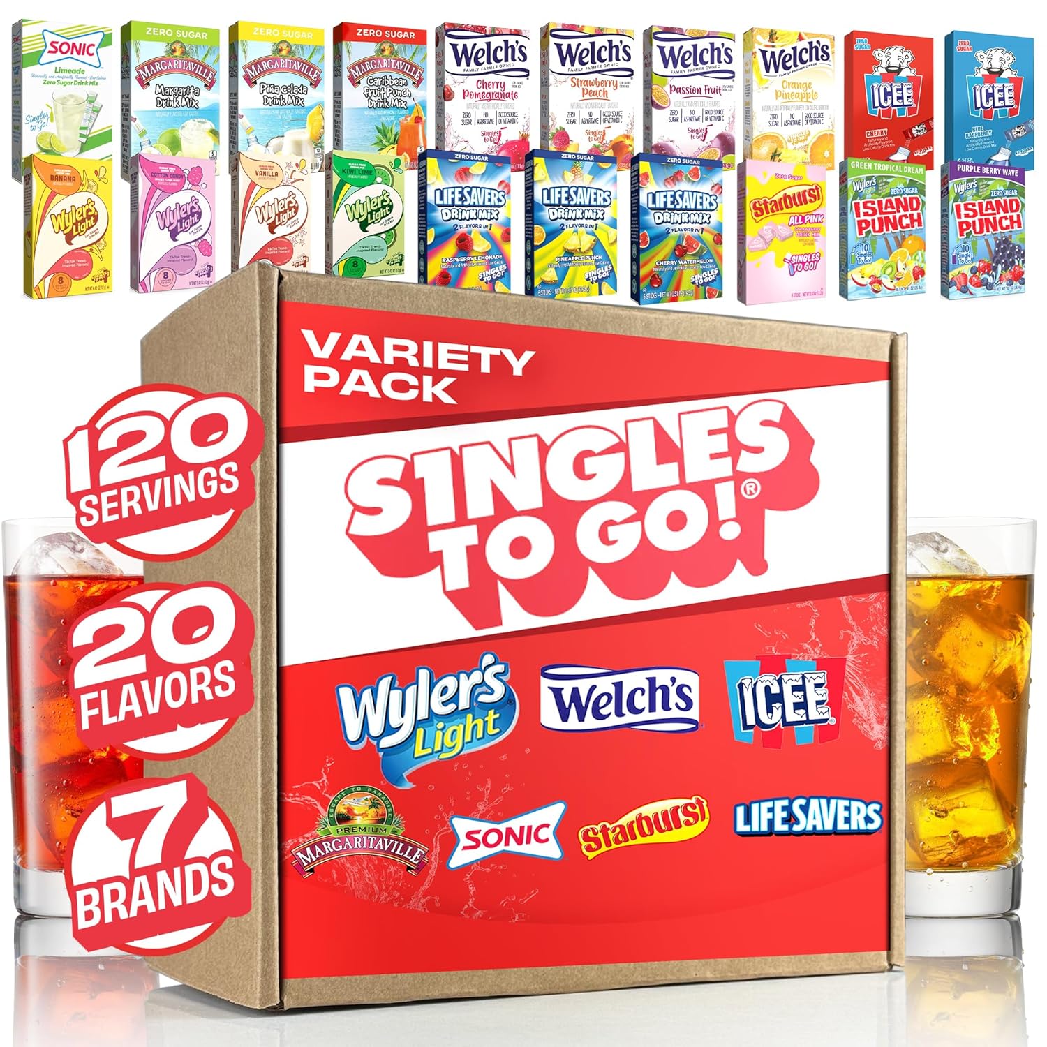 Singles To Go! 120ct Variety Pack - Sugar Free Drink Mixes