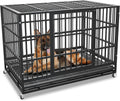 54/48/42/38 in Heavy Duty Dog Crate Cage - Indestructible Escape-Proof