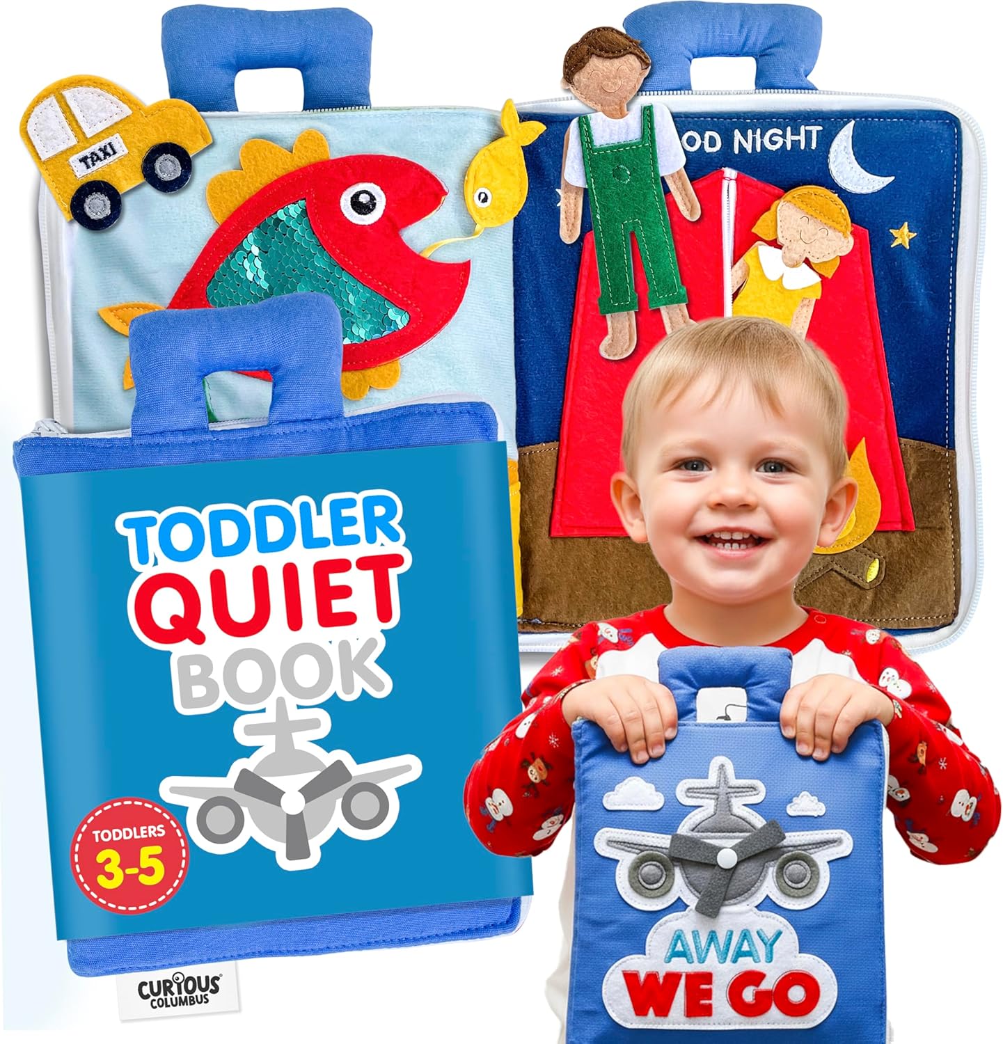 Curious Columbus Quiet Book for Toddlers - Travel Fun Awaits