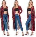 Women's Sequin Cardigan Duster Evening Cover Up - Sparkle Mesh