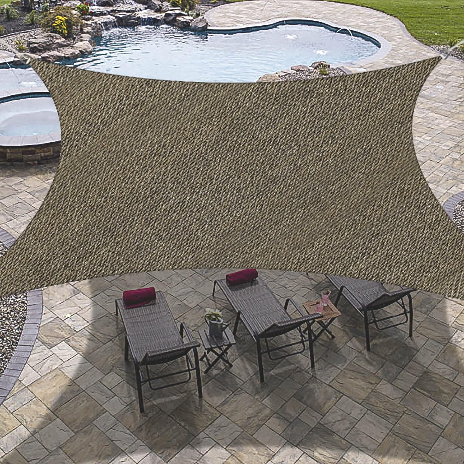 OutdoorLines Rectangle Sun Shade Sail for Patios 10 x 13 ft