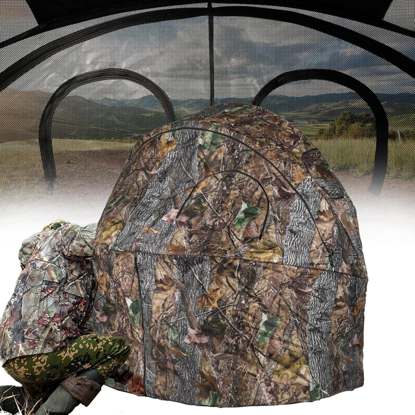 One-Way See Through Hunting Chair Blind for Easy Setup