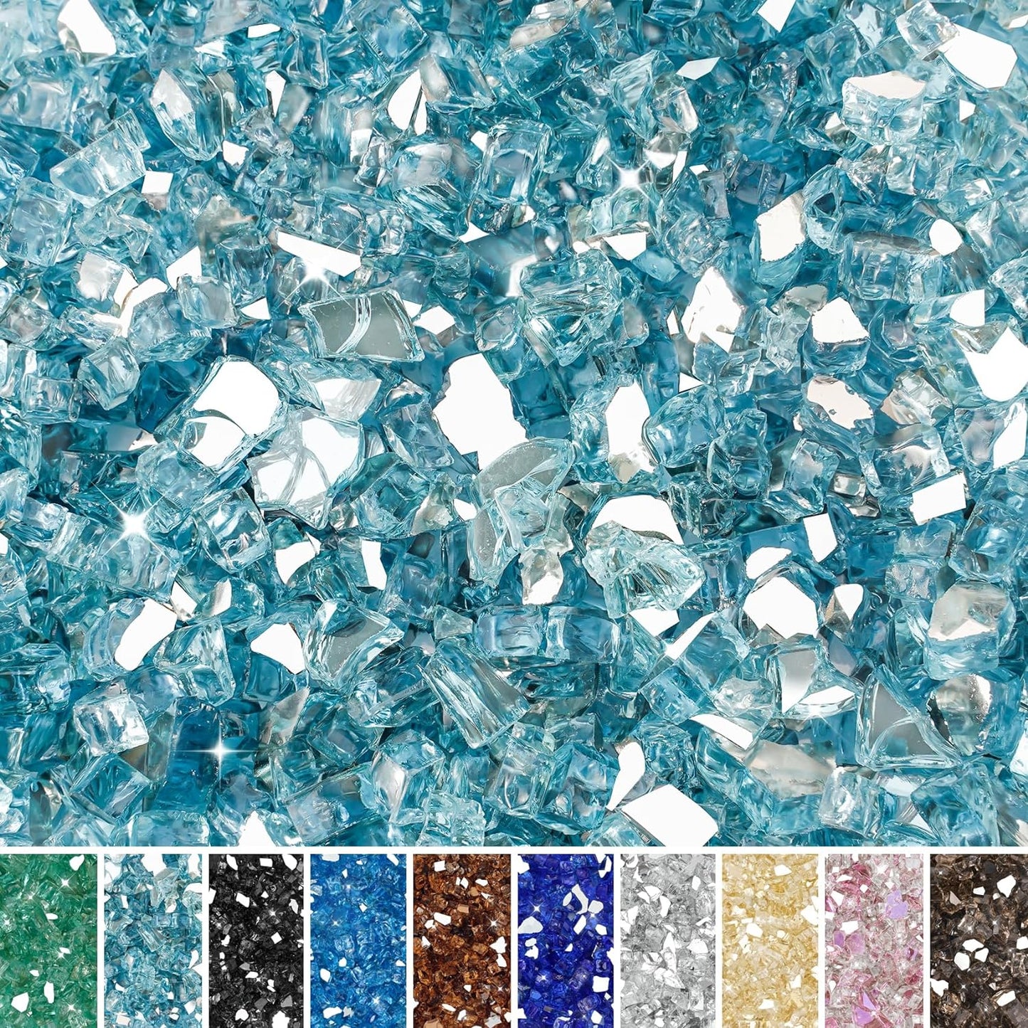 Skyflame 15 Pounds Fire Pit Glass for Vibrant Outdoor Ambiance