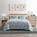 Twin Quilt Set - Fern Garden Green Reversible Cotton Quilt
