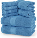 Electric Blue 8 Piece Towel Set - Premium 100% Ring-Spun Cotton