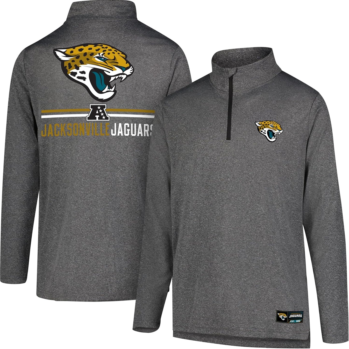 Ultra Game Men's NFL Official Super Soft Quarter Zip T-Shirt