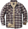 Men's Sherpa Lined Cotton Flannel Shirt Jacket Plaid (Style TWB1)