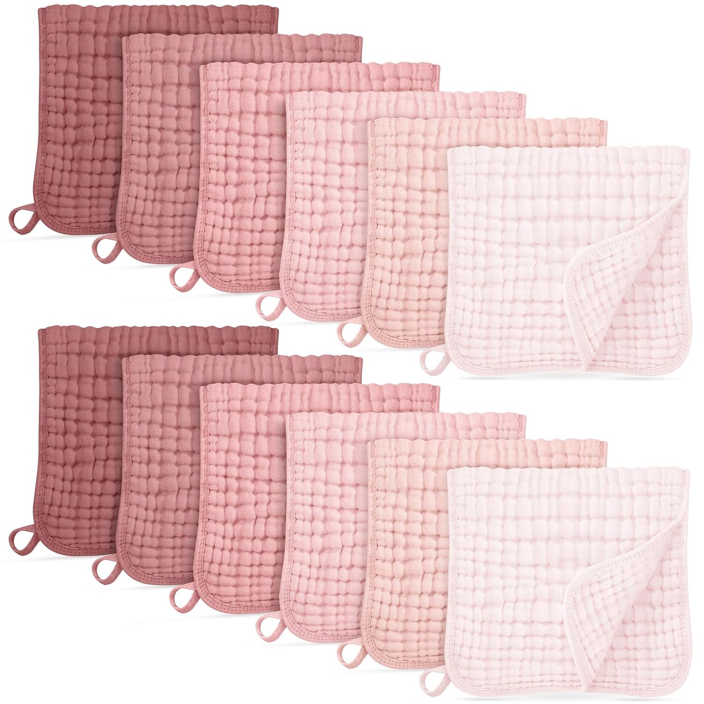 Unnivoll Muslin Burp Cloths: Soft, Absorbent, 100% Cotton 12-Pack