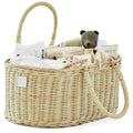 BEBE BASK Premium Baby Diaper Caddy Organizer - Handcrafted Rattan