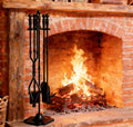 Fire Beauty Fireplace Tools 5-Piece Fireside Set - Solid Cast Iron