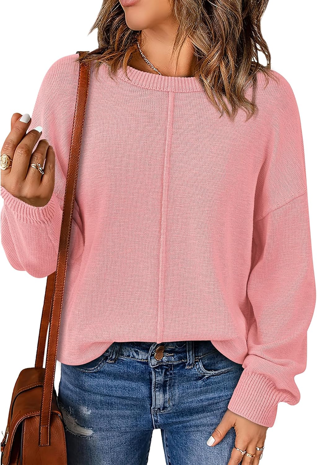 BTFBM Womens Loose Pullover Sweaters for Fall and Winter Wear