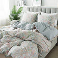 Wildflower Duvet Cover King - 100% Cotton Floral Comforter Cover