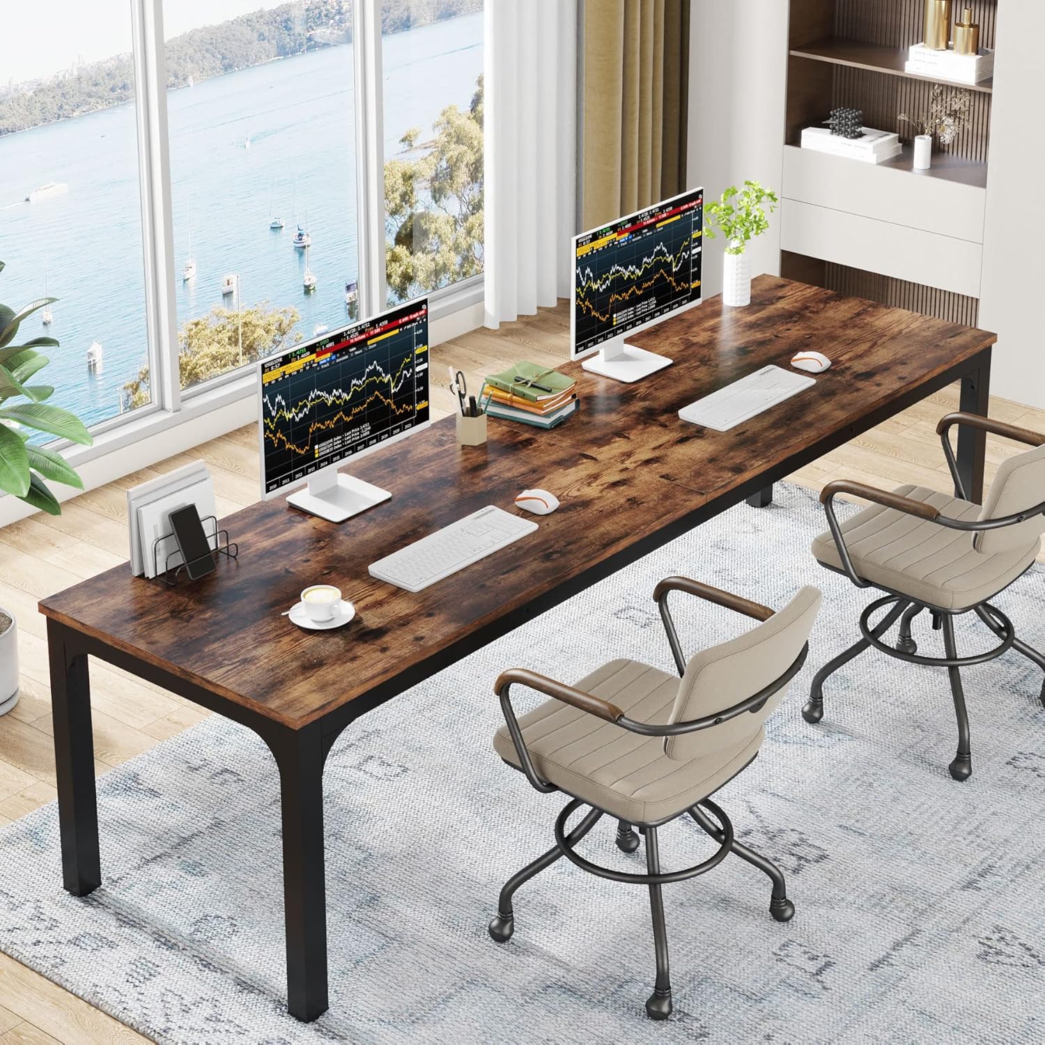 Tribesigns 78.7 Double Workstation Desk