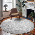 jinchan Round Rug 8ft Vintage Machine Washable Area Rug for Home