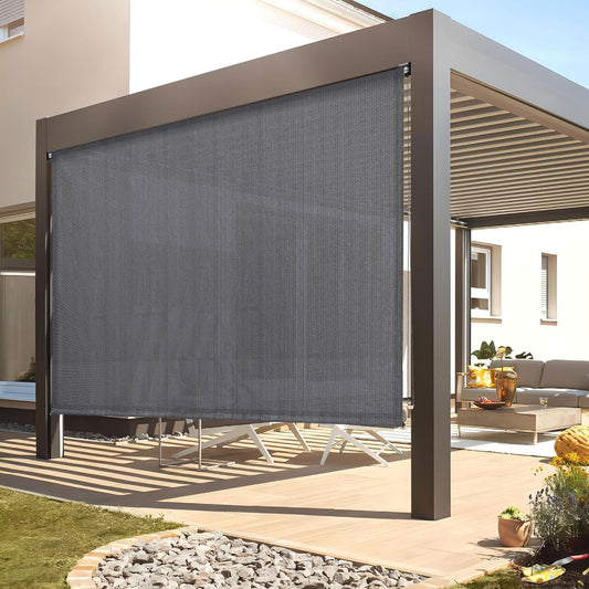 DIFY Outdoor Roller Shade Blinds for Patio and Deck Privacy