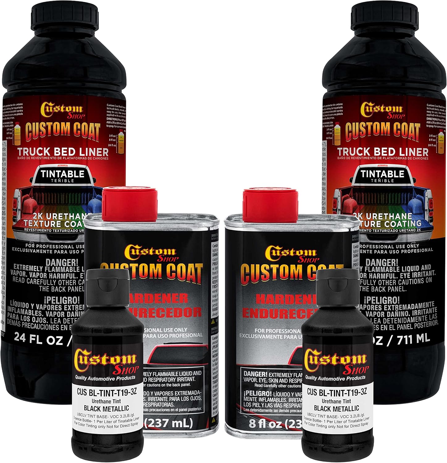 Custom Coat Black Metallic Urethane Spray-On Truck Bed Liner Kit