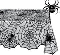 Halloween Lace Tablecloths Black Spiderweb 4-Pack - Party Decor