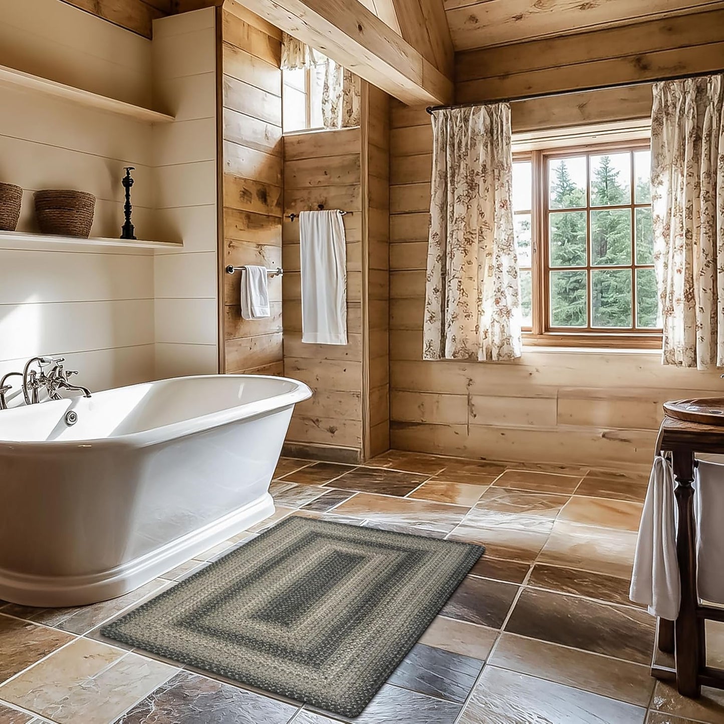 Flint Hill Jute Braided Rugs for Country Kitchen Decor