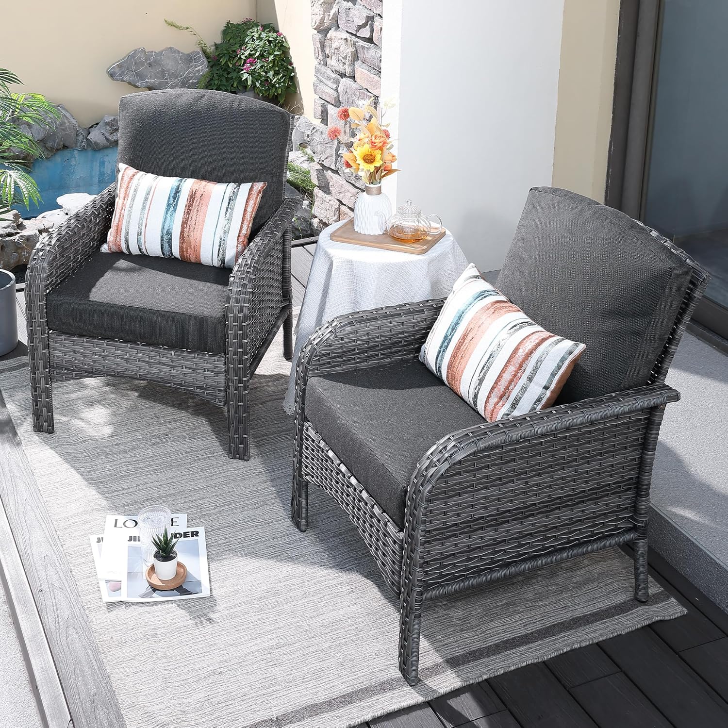 OVIOS 2 Pieces Patio Furniture Set for Outdoor Relaxation