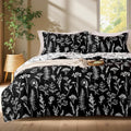 King Size Comforter Set Black - Reversible Botanical Comforter
