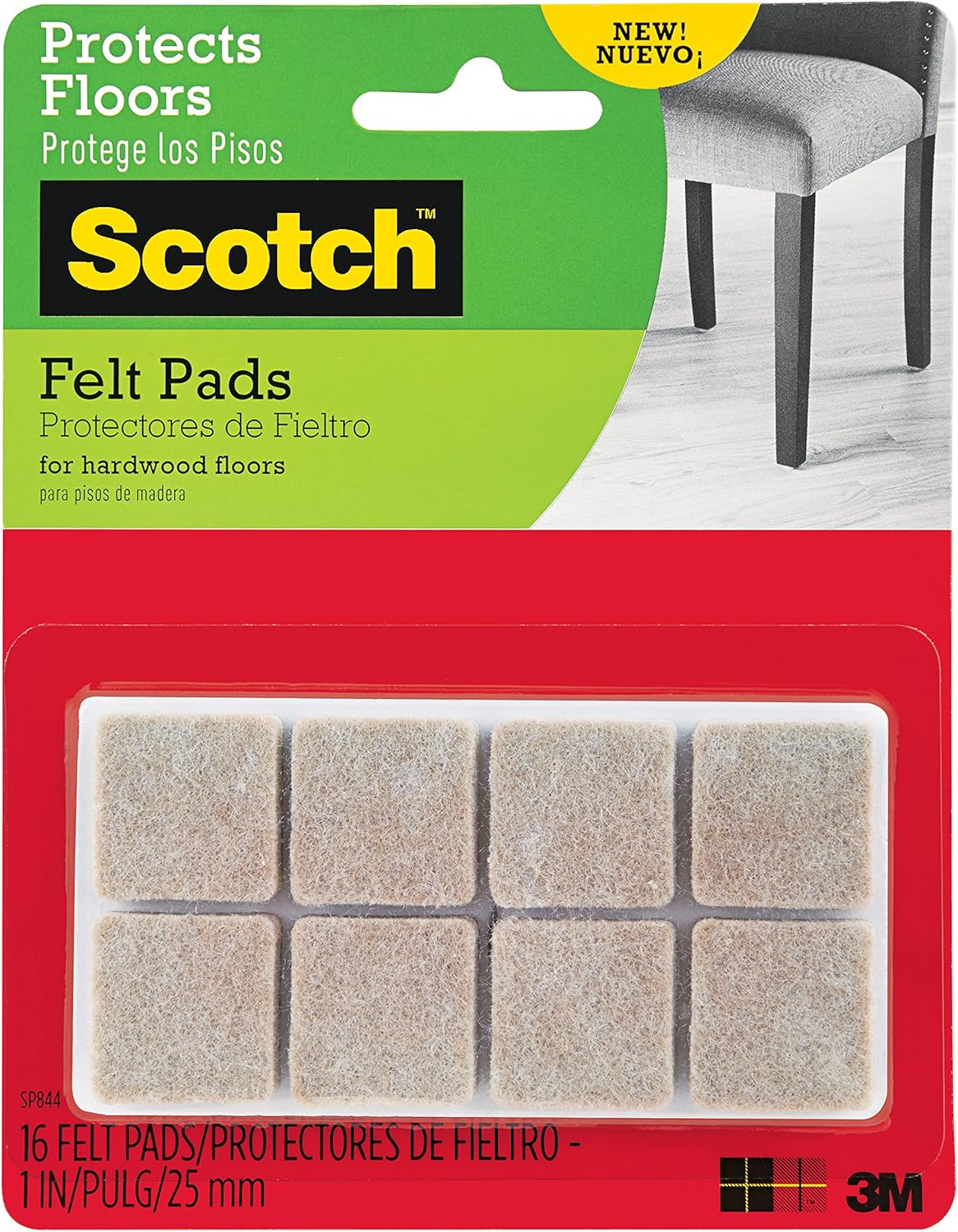 Scotch Beige Felt Pads, Floor Protection Power! 96 Pads
