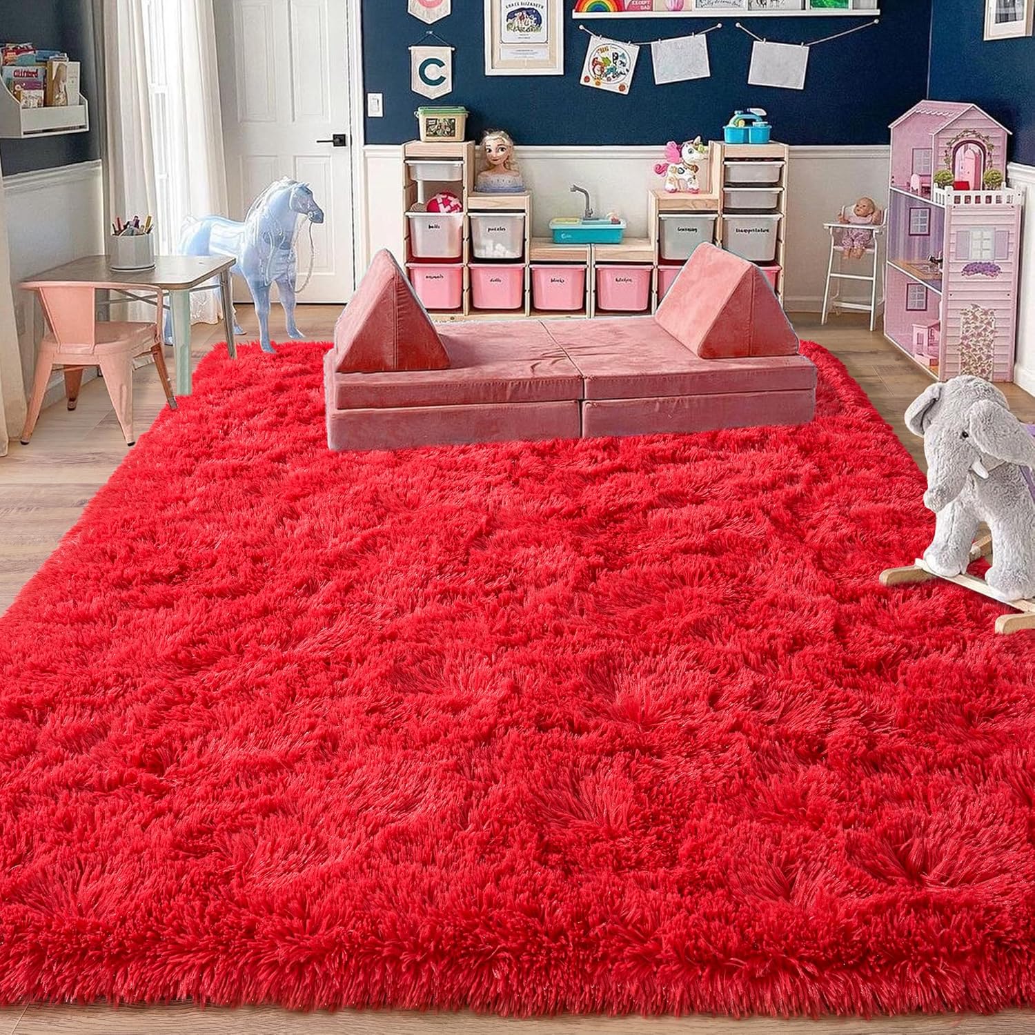 Soft Shaggy Modern Area Rug for Living Room and Bedroom Decor