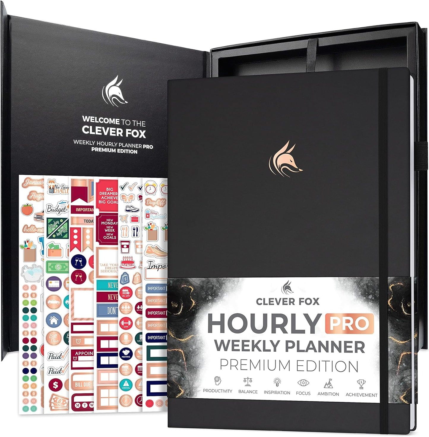 Clever Fox Hourly Planner PRO Premium Undated Schedule Organizer