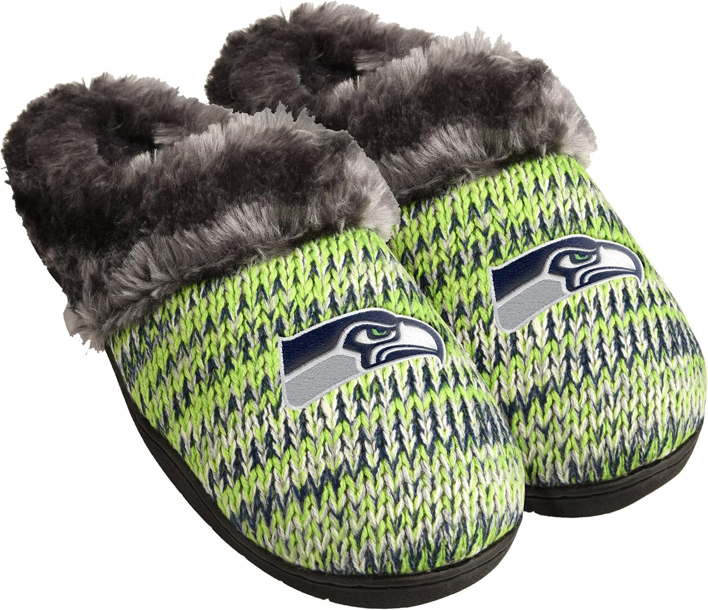 FOCO Womens NFL Team Logo Peak Slide Slippers for Comfort