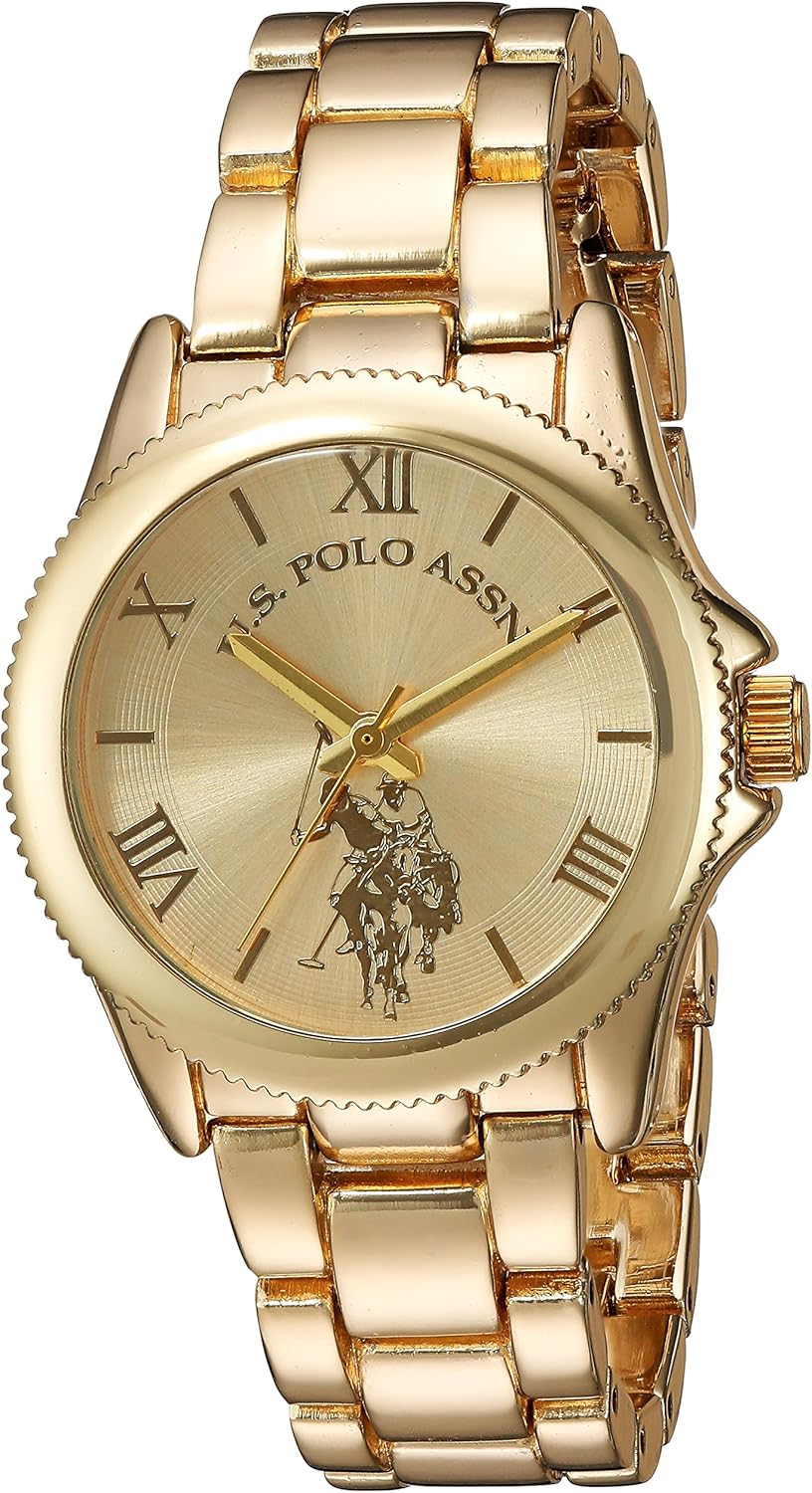 U.S. Polo Assn. Women's Gold-Tone Watch - Stylish Roman Numerals, Stainless Steel Bracelet