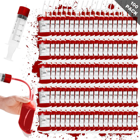 Garma 100 Pack Halloween Blood Bags for Spooky Drink Fun