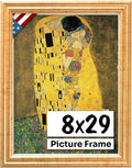 Antique Gold 8x29 Picture Frame.75 in Wide - Handmade Solid Wood