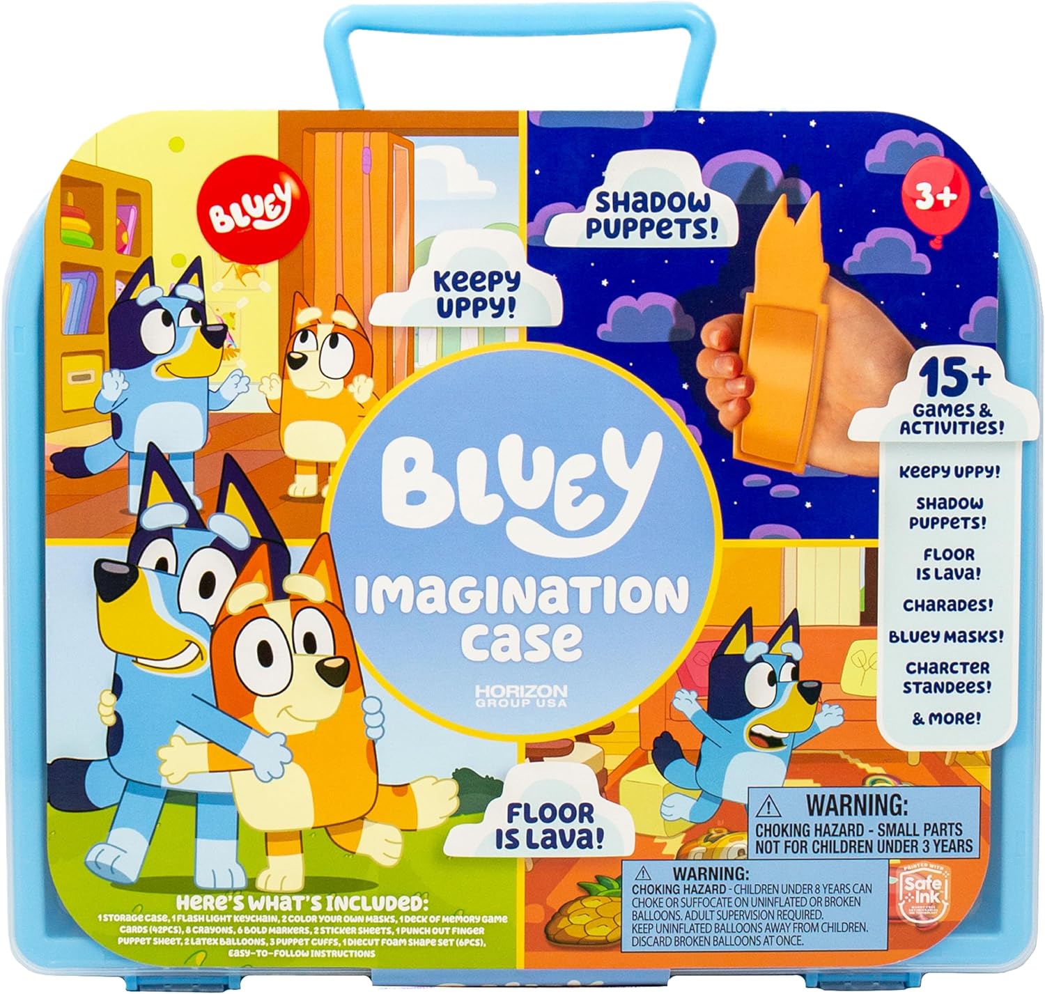 Travel-Friendly Bluey Imagination Case - 15 Fun Games!