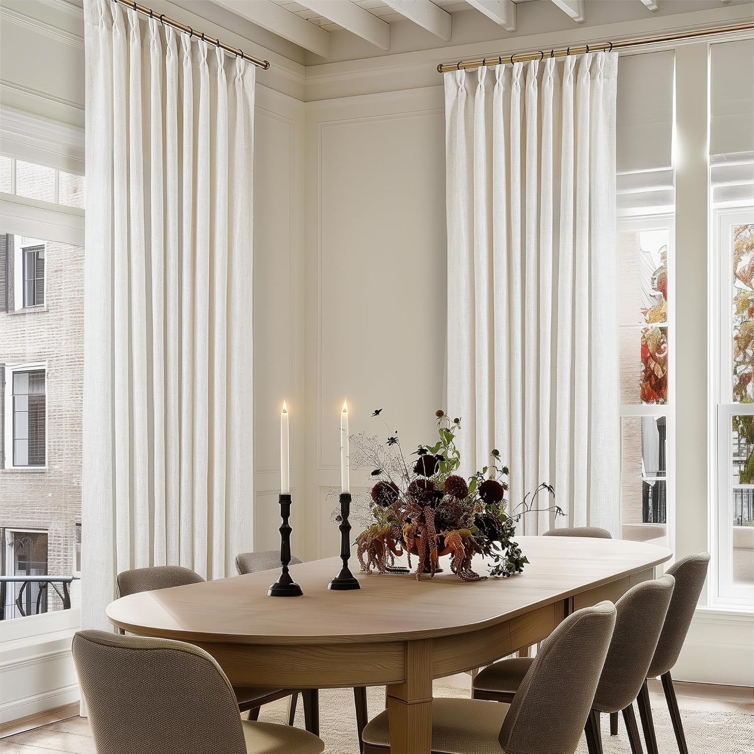 Extra Wide Pinch Pleat Curtains for Patio Sliding Glass Door