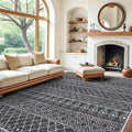 10 x 12 Area Rug - Washable Low Pile Moroccan Rug for Living Room