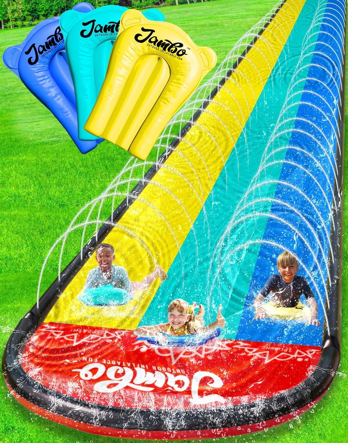 JAMBO XL 20Ft Premium 3 Lane Slip Splash and Slide for Kids
